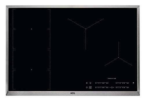 Aeg Ike84471 X B Incasso Zone Induction Hob Nero, Acciaio Inox – Piastra In Totale, Zone Induction Hob, Vetro E Ceramica, Nero, Acciaio Inox, 1800 W,