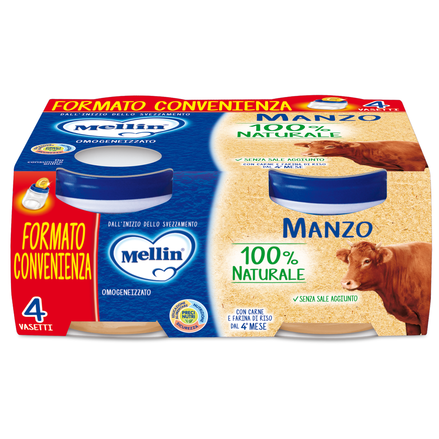 Mellin Omogeneizzati Manzo 4X80g