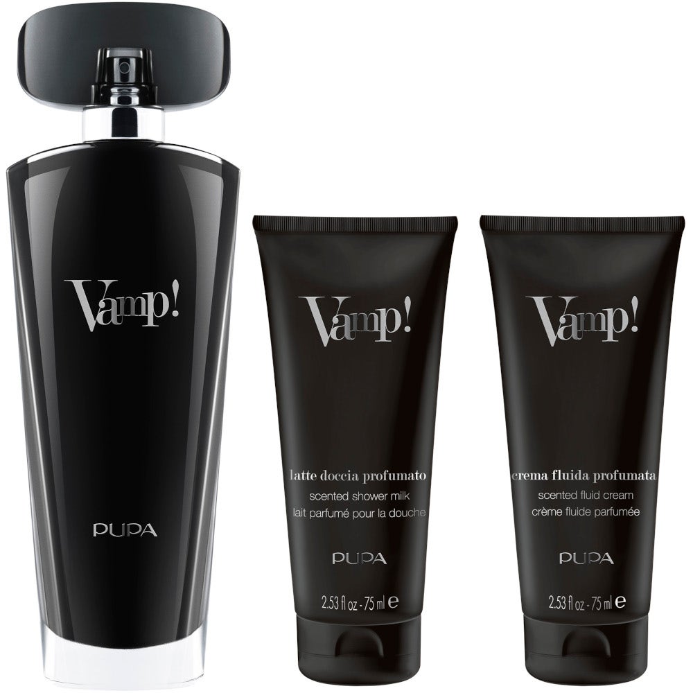 Pupa Kit Vamp! Black Eau De Parfum 100ml + Latte Doccia Profumato 75ml + Latte Corpo Profumato 75ml
