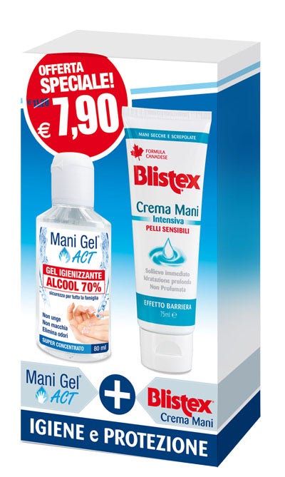 Blistex Crema Mani 75ml + Mani Gel Act Gel Igienizzante 80ml