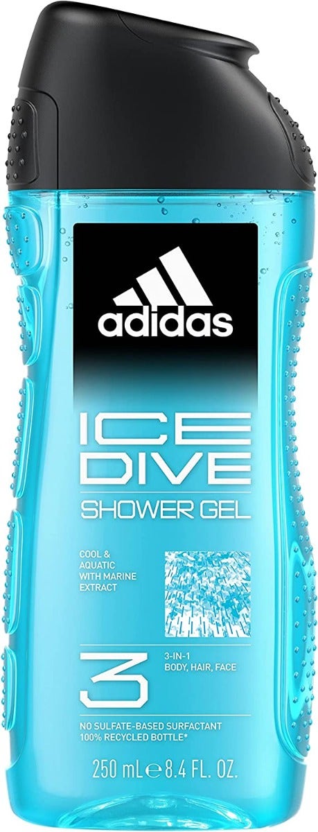 Adidas Ice Dive Gel Doccia Bagnoschiuma 3in1 250ml