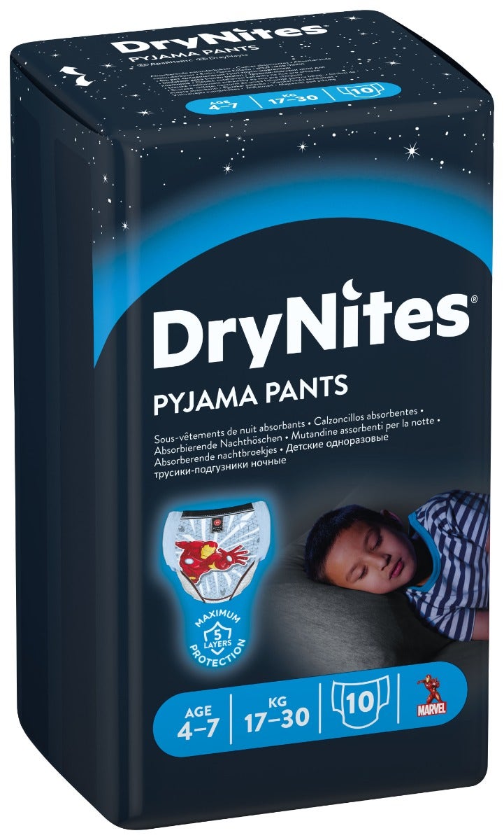 Huggies Drynites Boy Pyjama Pants 17-30kg 4-7 Anni 10 Pezzi