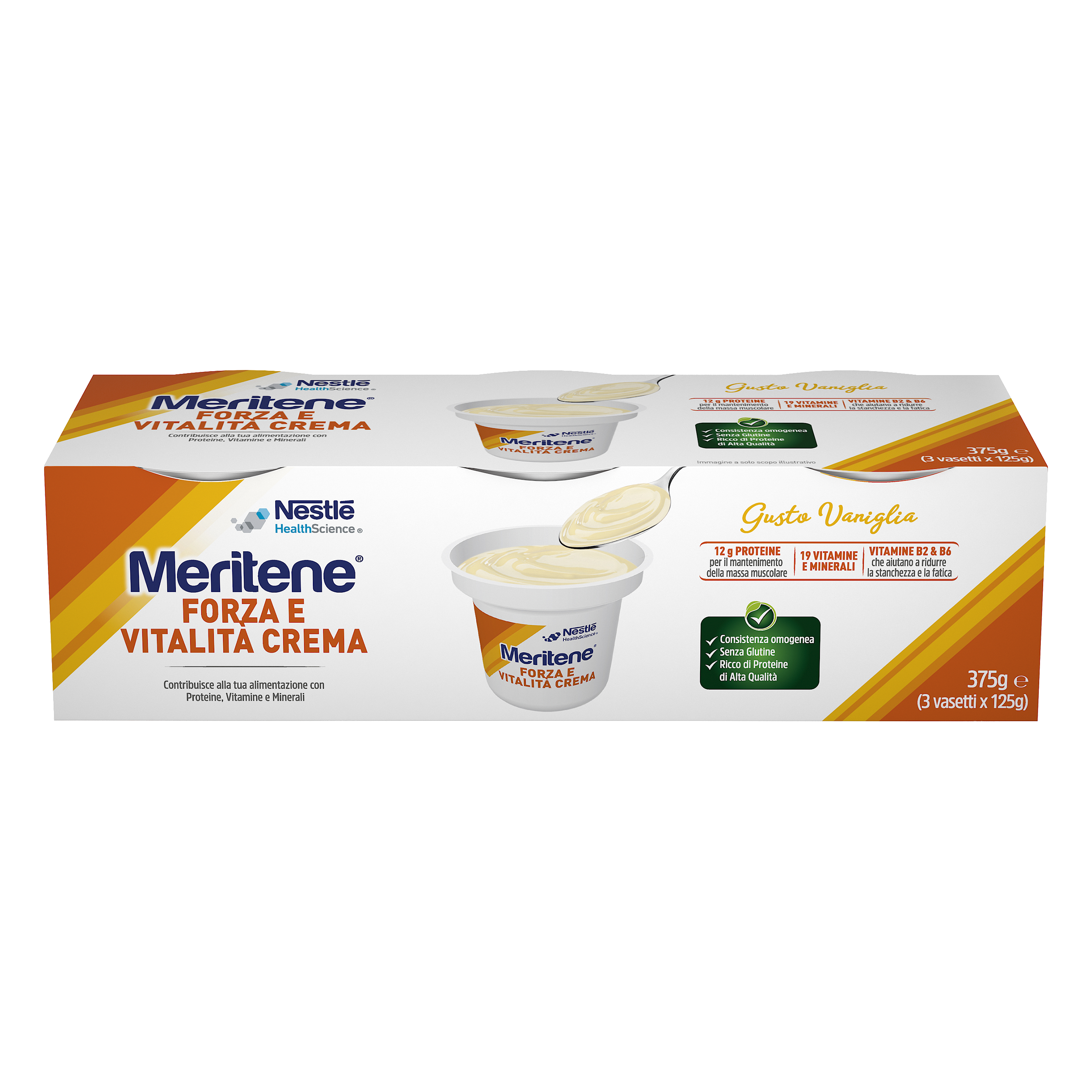 Meritene Crema Vaniglia 3x125 g
