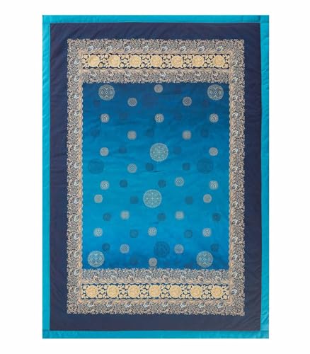 Bassetti Granfoulard Plaid Imbottito In Cotone Con Scatola Regalo Cm 135X190 (Pallavicino Blu Moon)
