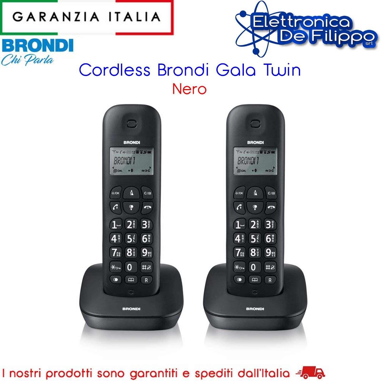 Telefono Cordless Brondi Gala Twin Nero