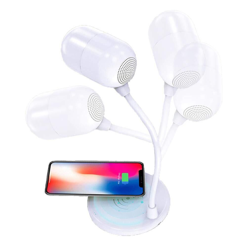 TerraTec ChargeAir Light & Sound LED Desk Lamp Dimmable Table Lamp with Flexible