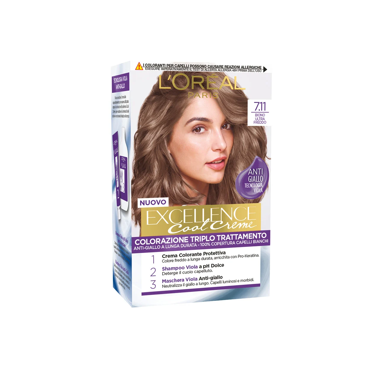 L'OREAL EXCELLENCE COOL CREME COLORAZIONE TRIPLO TRATTAMENTO ANTI-GIALLO N 7.11
