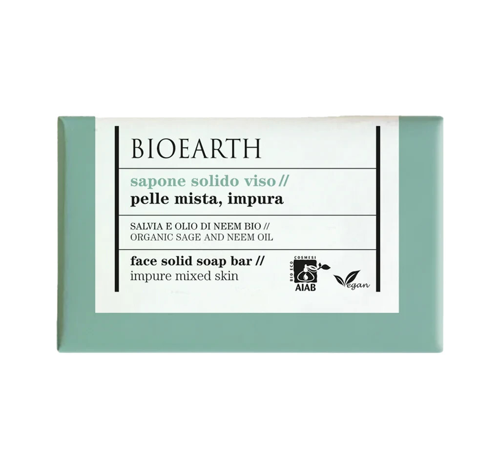 Bioearth Sapone Solido Viso Pelle Mista 150 g