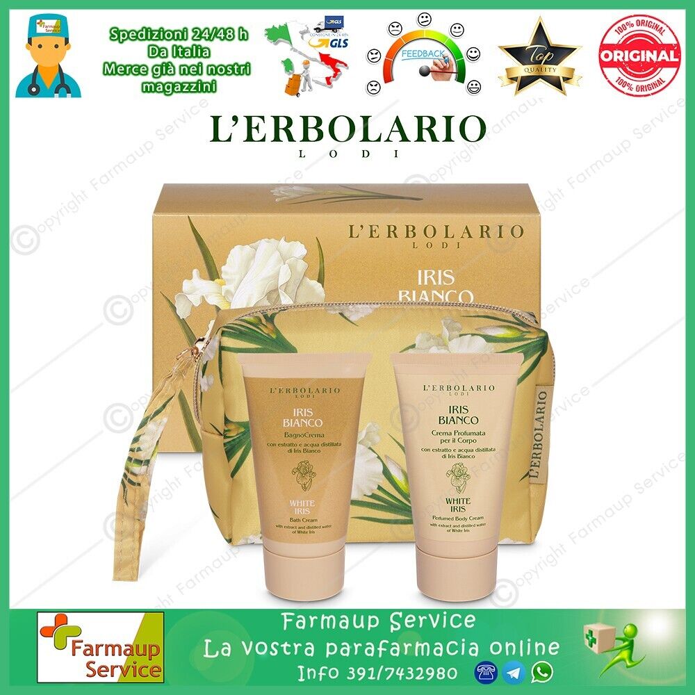 L' Erbolario Iris Bianco Beauty Pochette Bocciolo Crema Profumata Bagno Crema