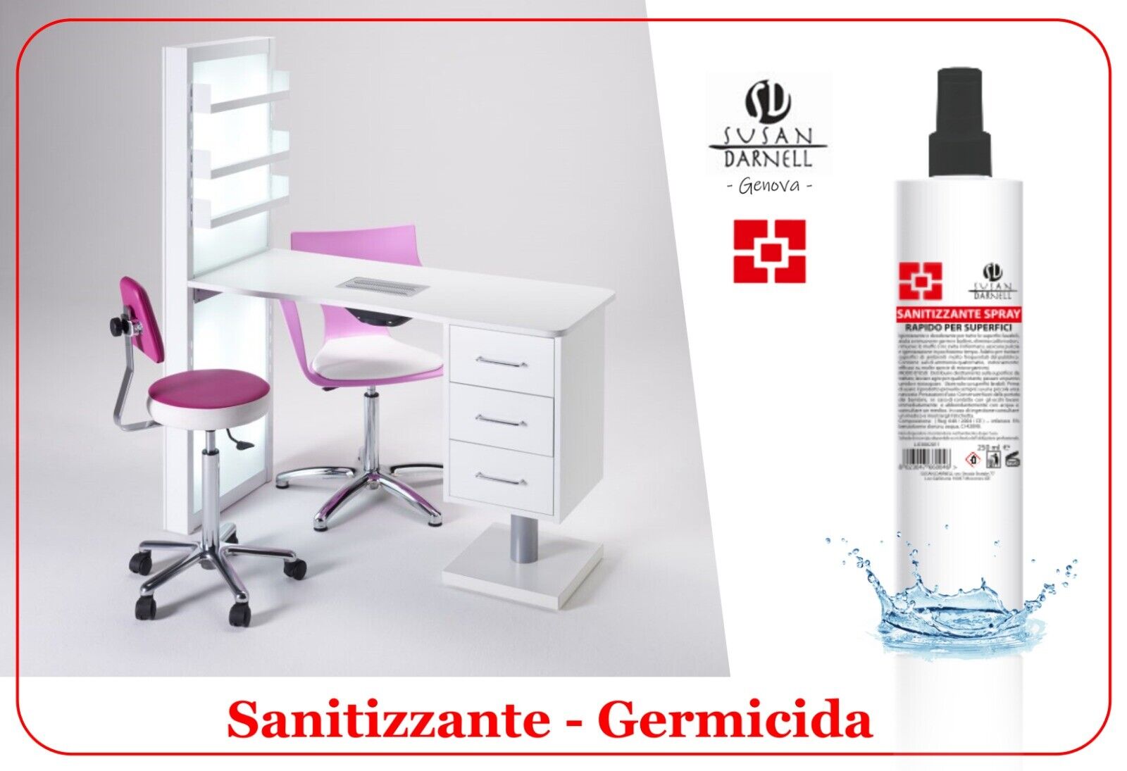 SUSAN DARNELL SANITIZZANTE SPRAY 250ml IGIENIZZANTE RAPIDO SUPERFICI LAVABILI