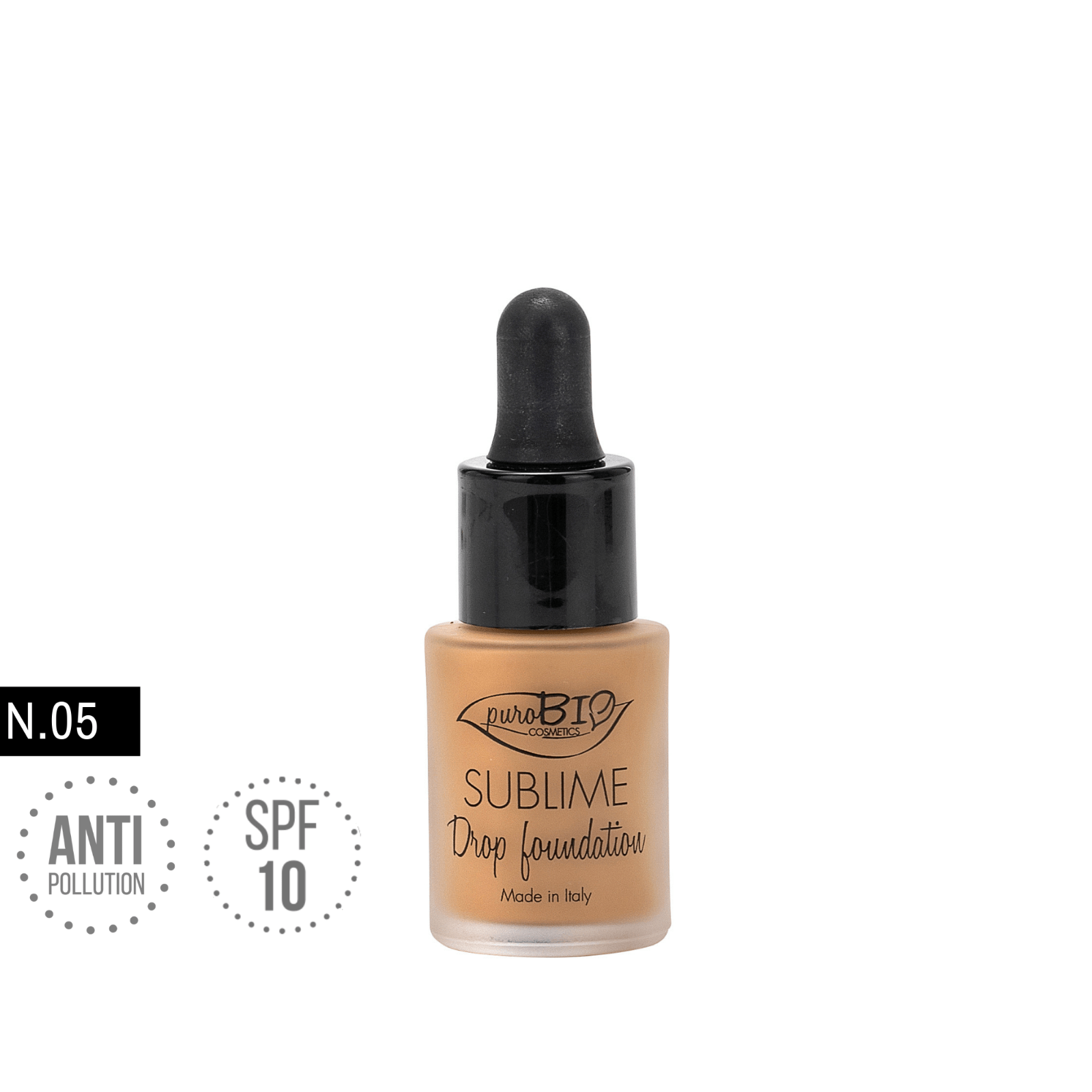 PUROBIO COSMETICS SUBLIME DROP FOUNDATION SPF10 15ML COL.05 NICKEL FREE VEGANOK