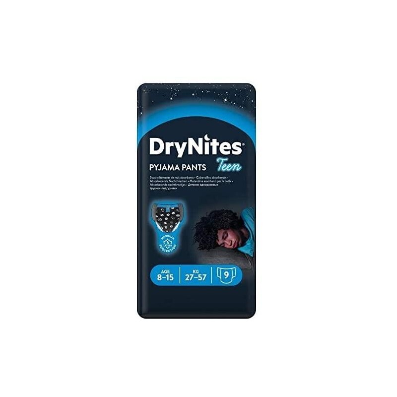 HUGGIES DRYNITES MUTANDINE BOY TAGLIA L 8-15 ANNI 27-57 KG 9 PEZZI