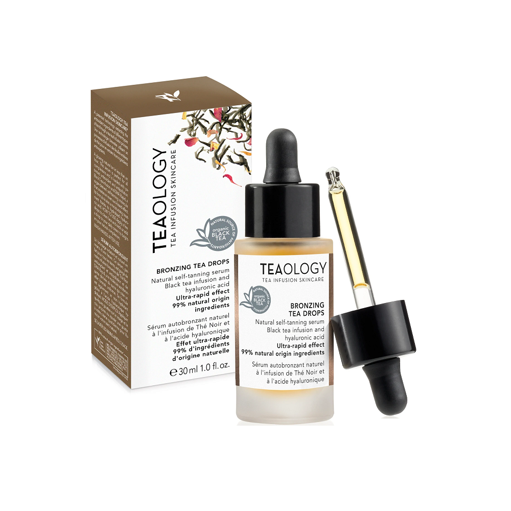 TEAOLOGY SKINCARE BRONZING TEA DROPS 30ml SIERO AUTOABBRONZANTE INFUSO TE NERO