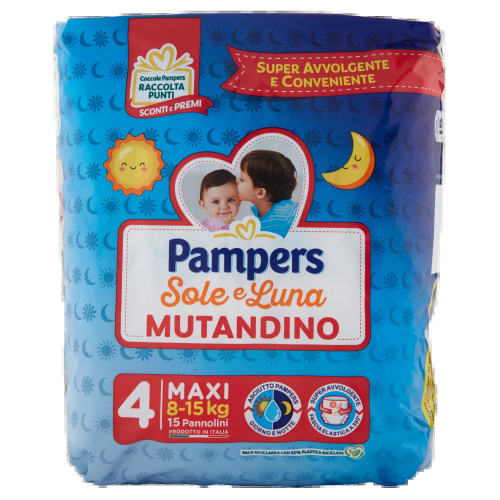 Pampers Sole & Luna Mutandino Taglia 4 maxi New 15pz