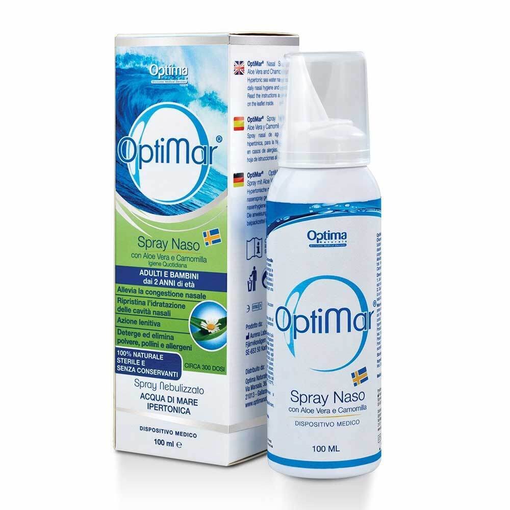 Optima Naturals Optimar - Spray Naso con Aloe Vera e Camomilla, 100ml
