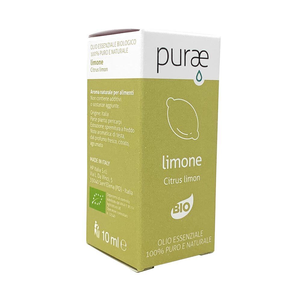 Purae Oli Essenziali - Limone Citrus Limon Concentrazione, 10ml