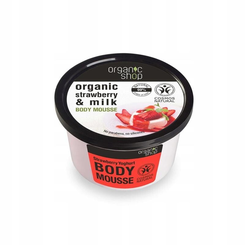ORGANIC SHOP Mousse Corpo Fragola & Latte Bio mousse corpo al profumo di yogurt
