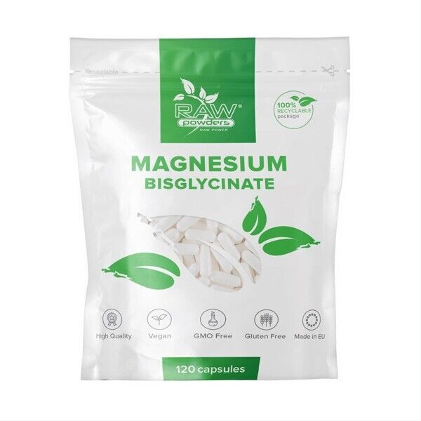 POLVERI GREZZE Magnesio Bisglicinato 500mg 120 Capsule Cardiovascolare Cuore ...