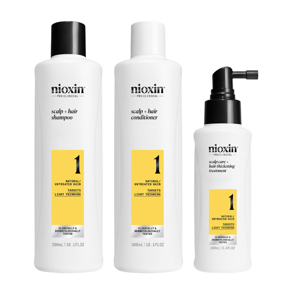 Nioxin Sistema 1 Kit Trifasico Shampoo 300ml Conditioner 300ml Treatment 100ml