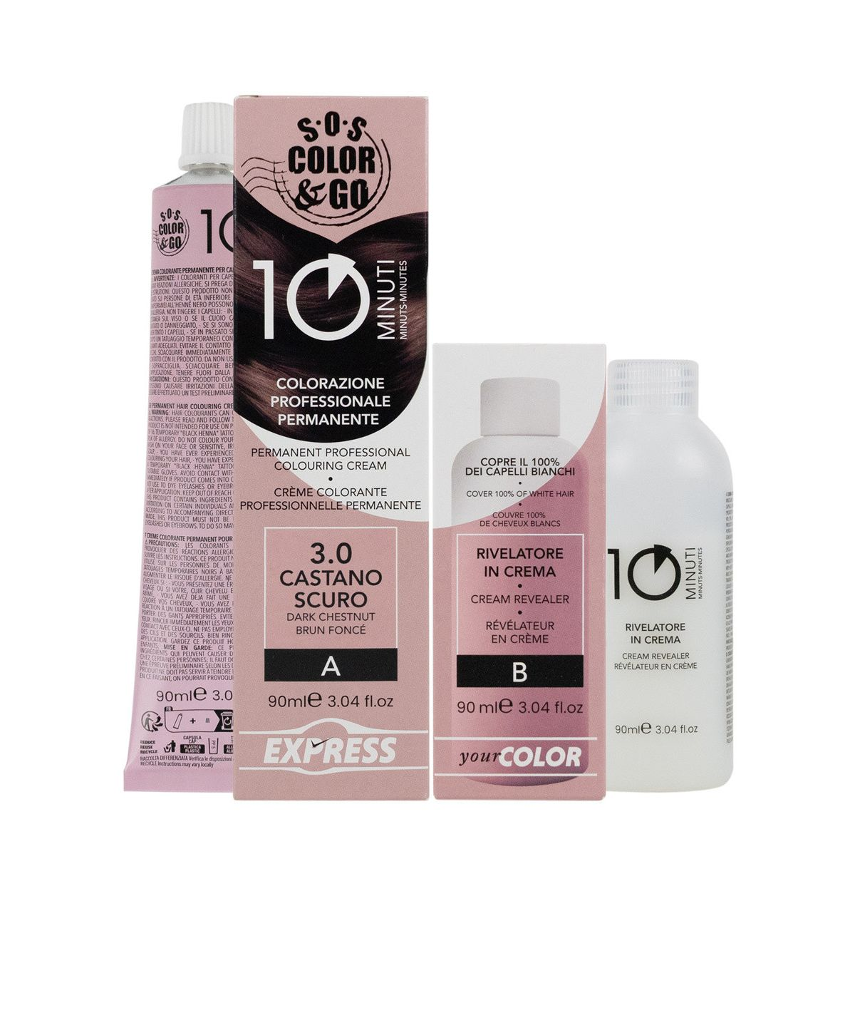 ALAMA SOS COLOR & GO 10 MIN COLORAZIONE PROFESSIONALE PERMANENTE 3.0 CASTANO SC.