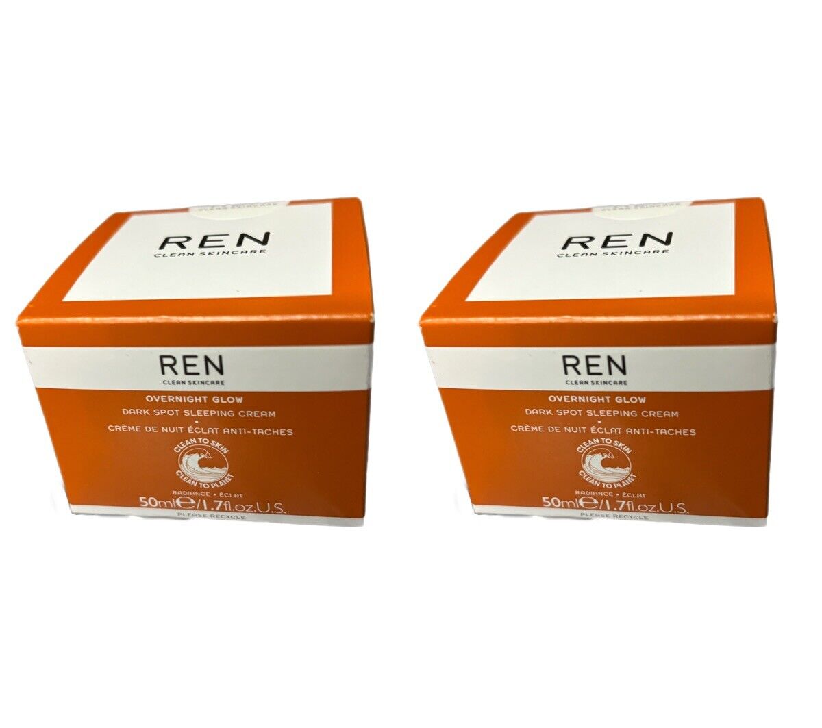 Lotto Di 2 Ren Clean Skincare da Notte Luminosi Scuro Pois Addormentato Crema