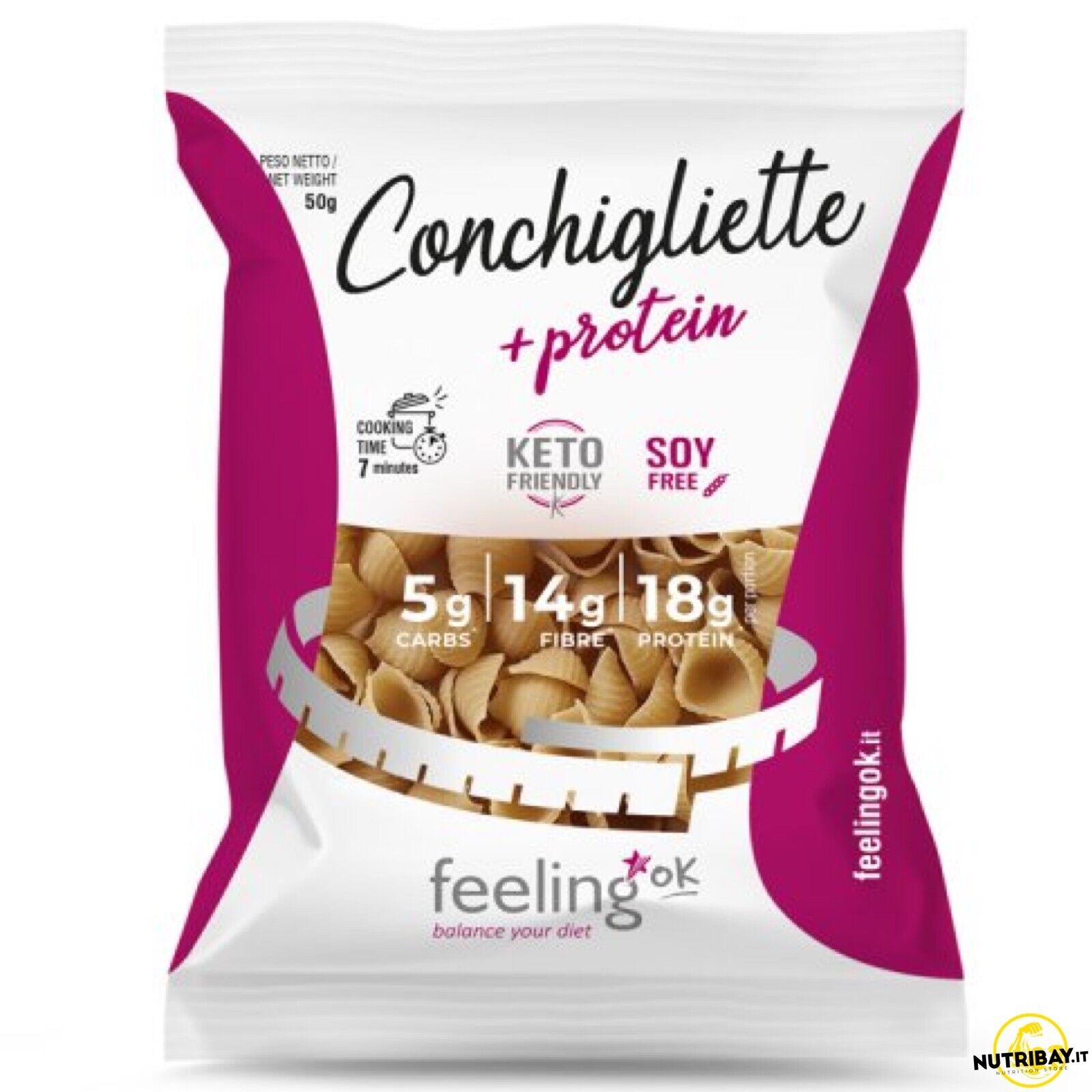 Feeling Ok Conchigliette +Protein - 50 gr Pasta zero carbo