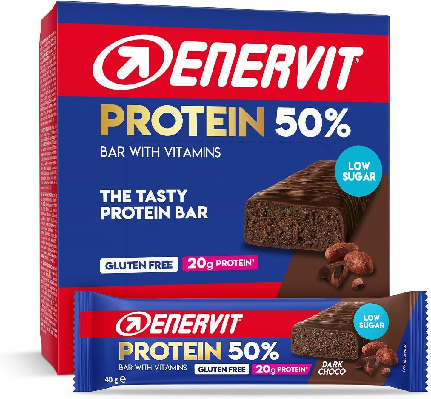 Enervit Protein Bar 50% Dark Choco, Barrette Proteiche Enervit, 20 Grammi di...