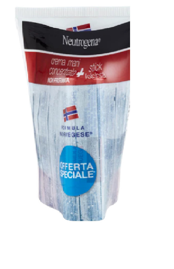Neutrogena Crema mani  non profumata rossa+stick 50 ml