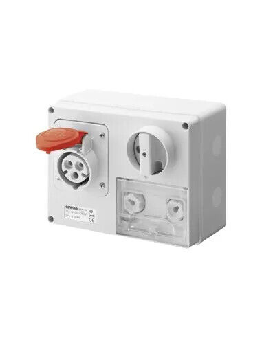 Gewiss presa interbloccata orizzontale con fondo 2p t 16a 400v 9h senza base por