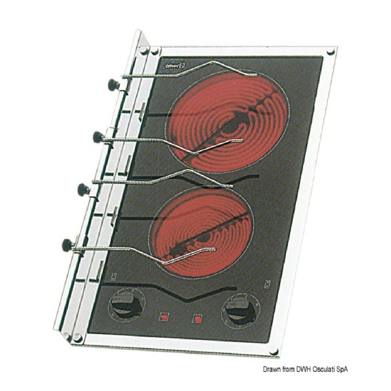 Techimpex Piano cottura elettrico vetroceramica 2 fuochi 50.100.43