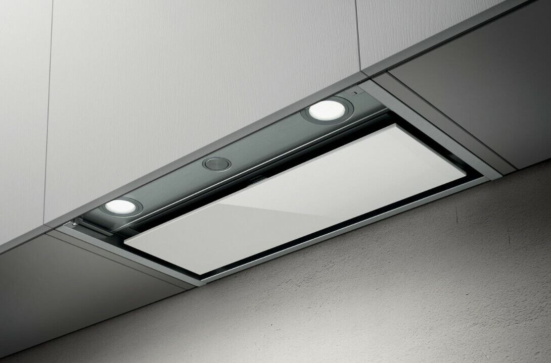 ELICA BOX IN PLUS IXGL/A/60 CAPPA DA INCASSO 60 CM INOX E VETRO BIANCO