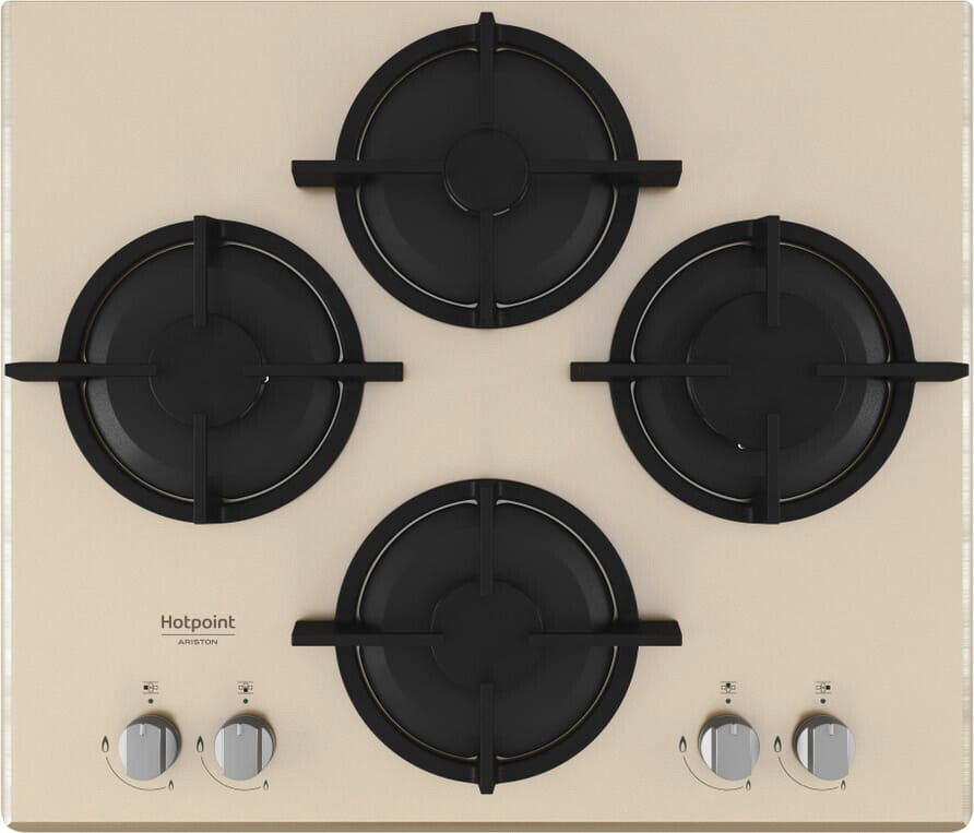 Hotpoint Ariston Piano Cottura 4 Fuochi Gas 60 cm griglie Ghisa Champagne HAGD61