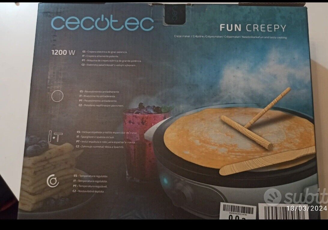 Piastra per Crepe Cecotec Fun Crepelicious 1000 W Ø 30,5 cm