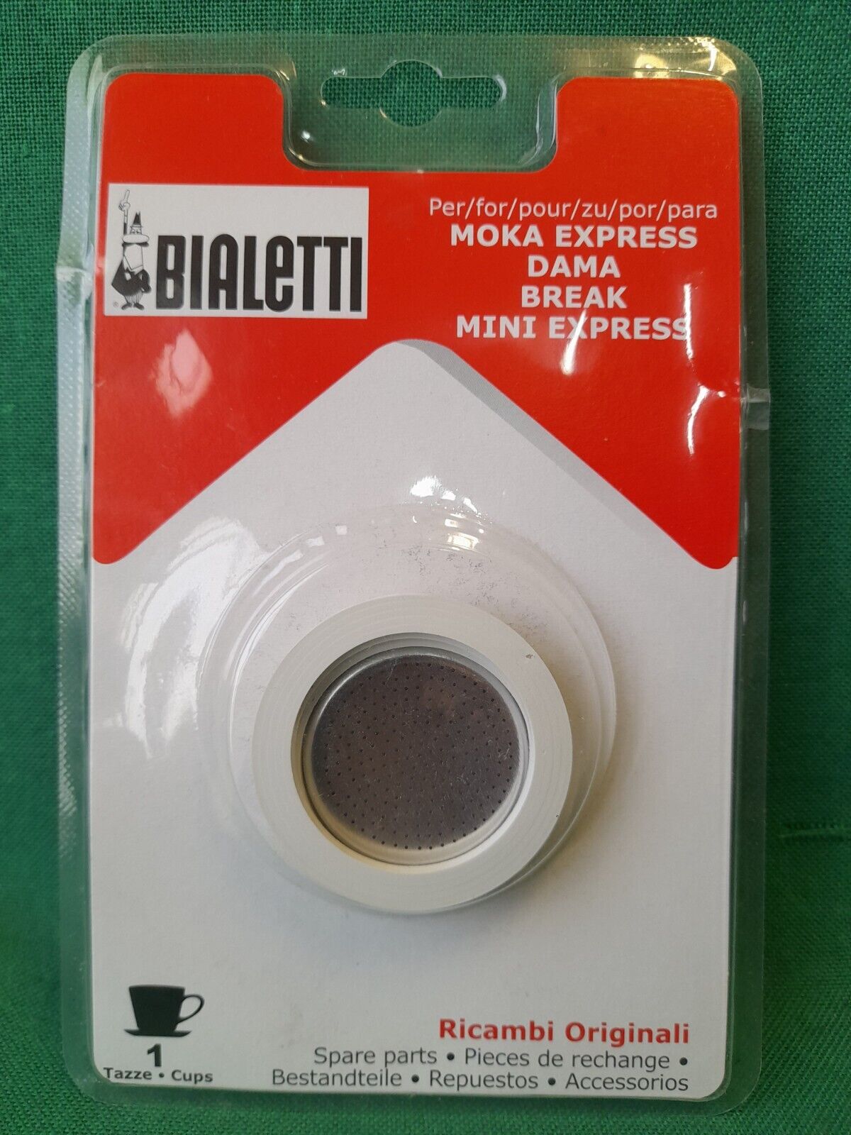 BIALETTI KIT 3 GUARNIZIONI PIASTRA 1 TZ CAFFETTIERA MOKA MINI EXPRESS DAMA BREAK
