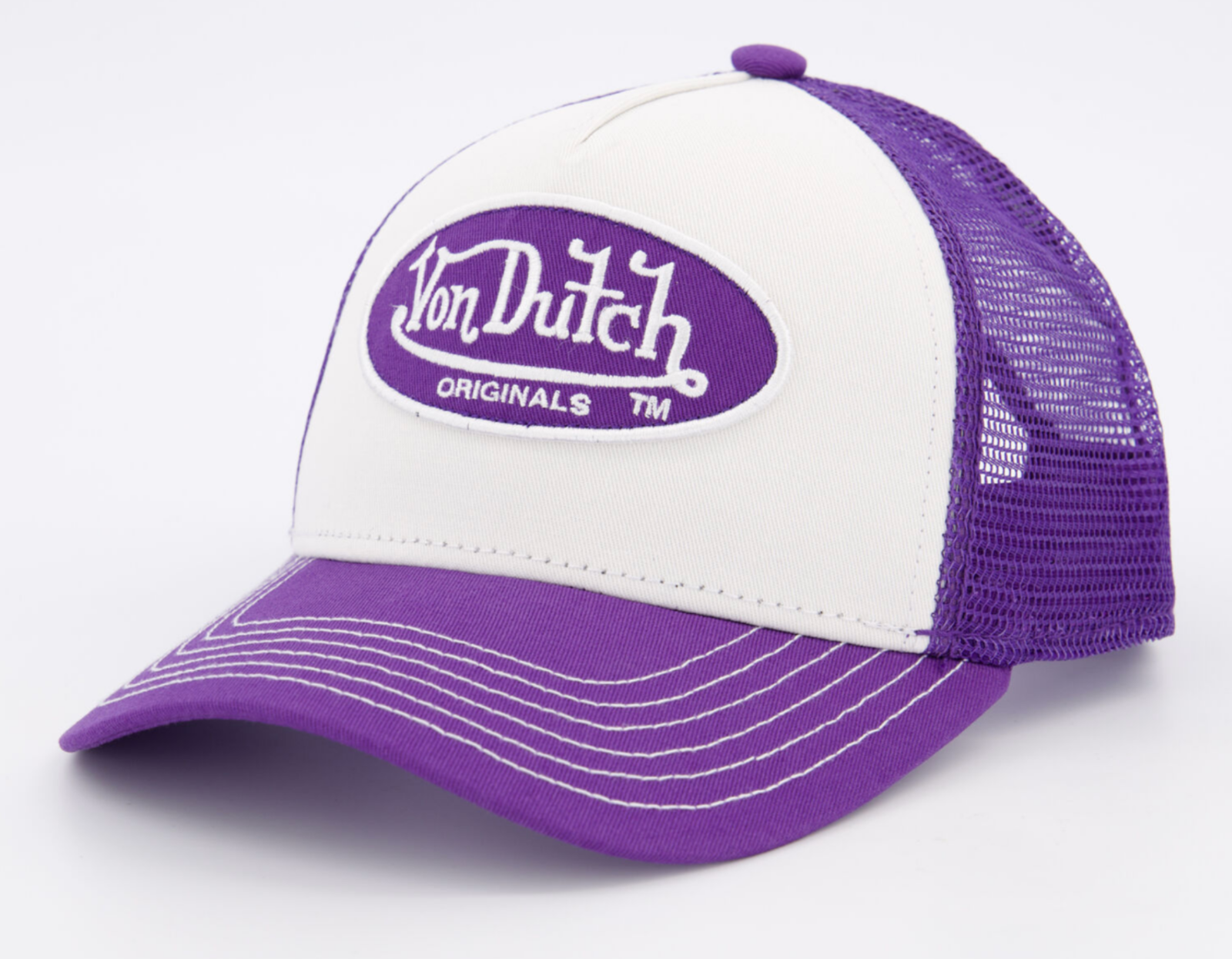Von Dutch Boston Viola Trucker Cap Taglia 1 Taglia Adulti Originale UK