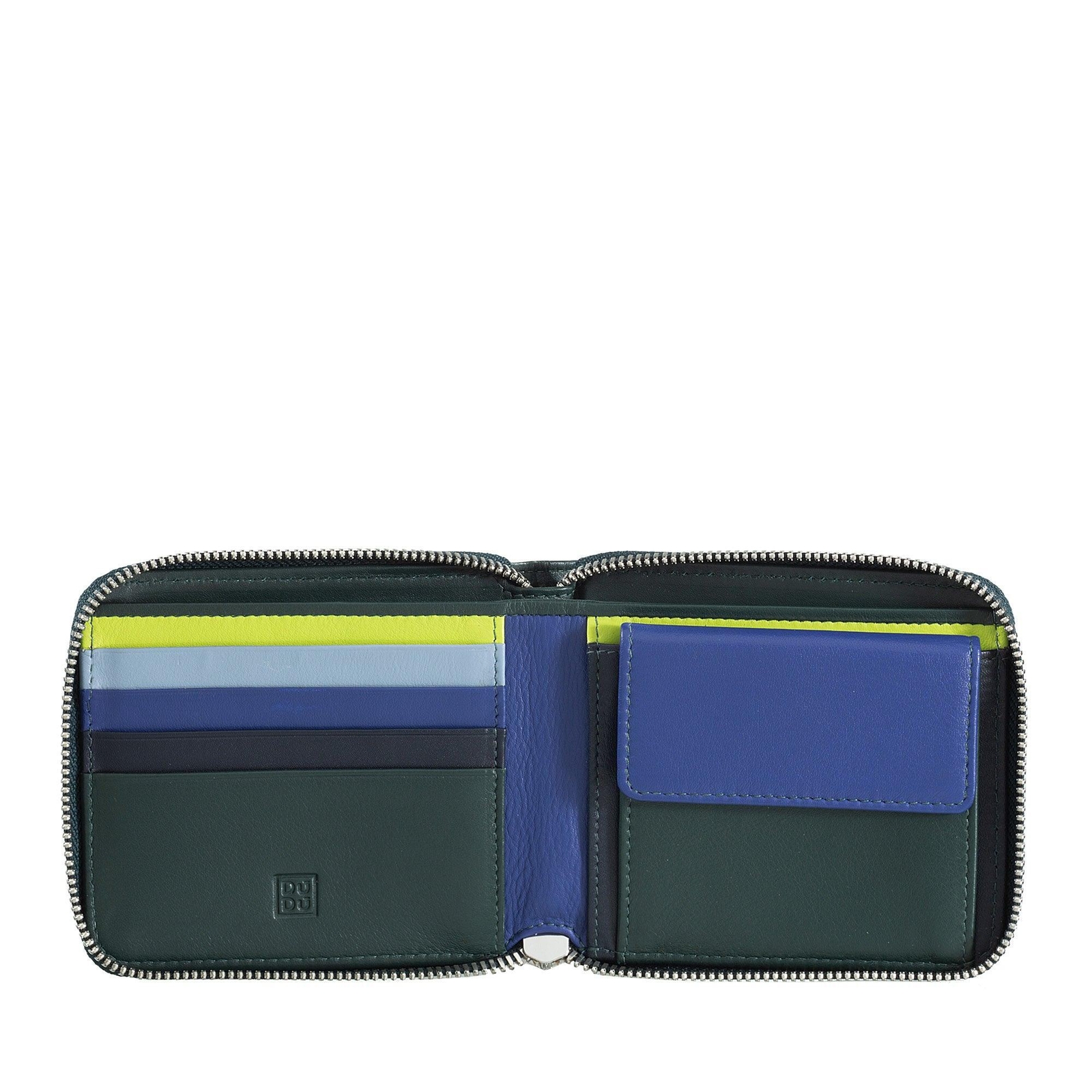 DUDU Portafoglio Uomo RFID in Pelle Portamonete con Cerniera Zip Esterna Piccolo