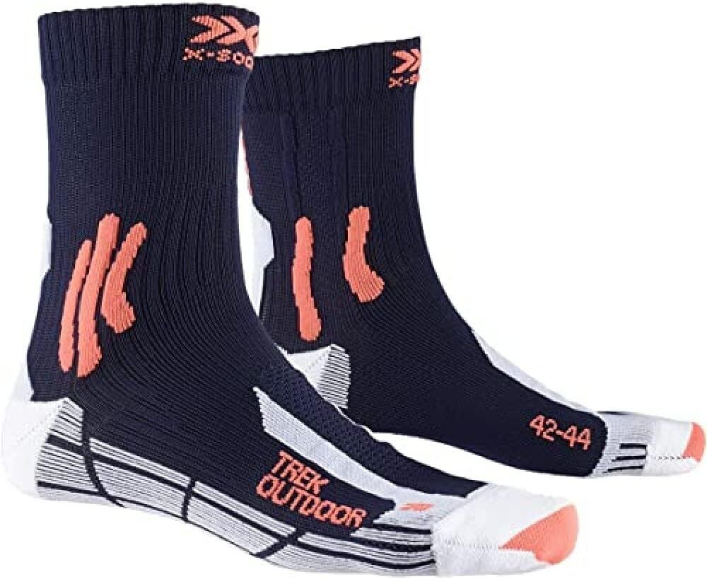 X-Bionic Trek Outdoor Socks, Calzini Uomo Midnight Blue/Kurkuma Orange 35-38