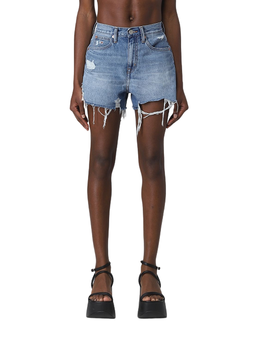 Shorts donna Tommy Hilfiger art DW0DW15592 P-E 23 colore denim medium misura a s