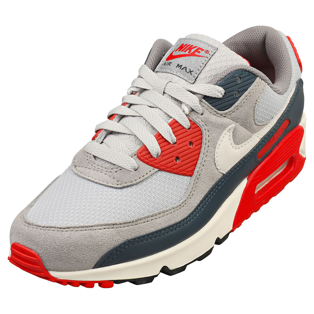 Nike Air Max 90 Uomo Grey Red Formatori  - 46 EU