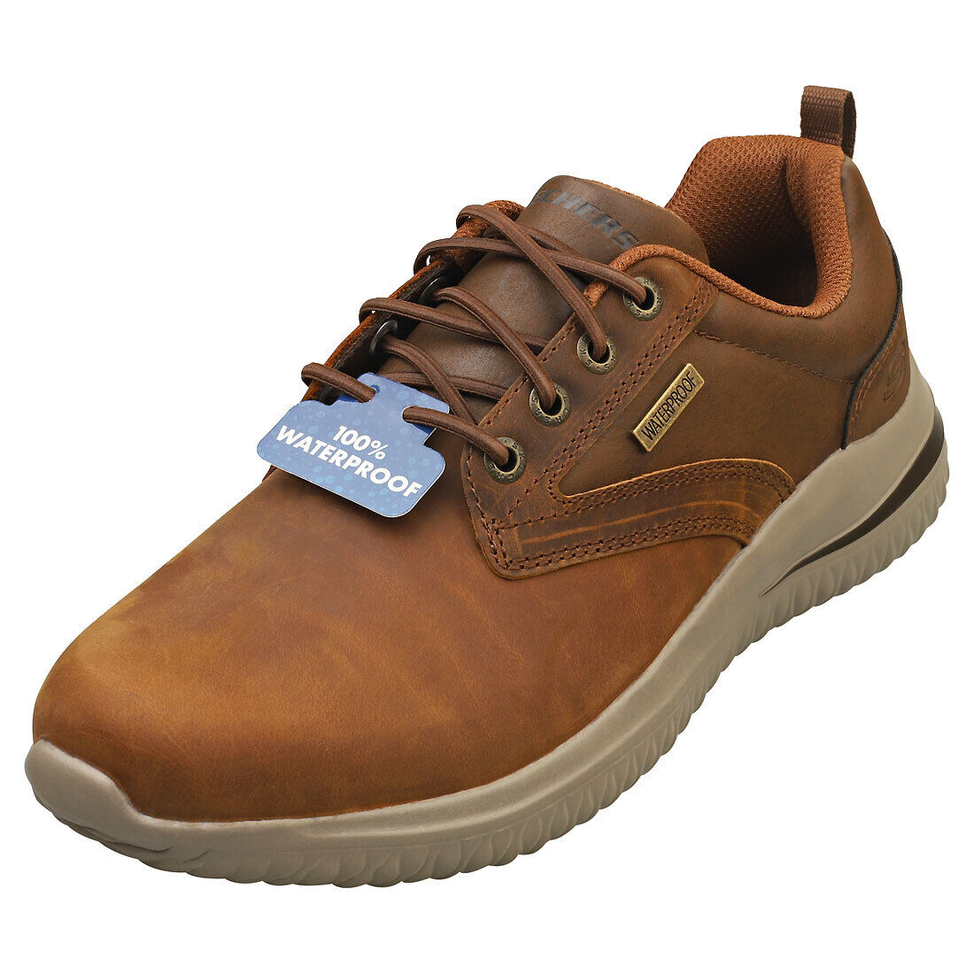 Skechers Delson 3.0 Glavine Uomo Dark Brown Formatori Casuale - 46 EU