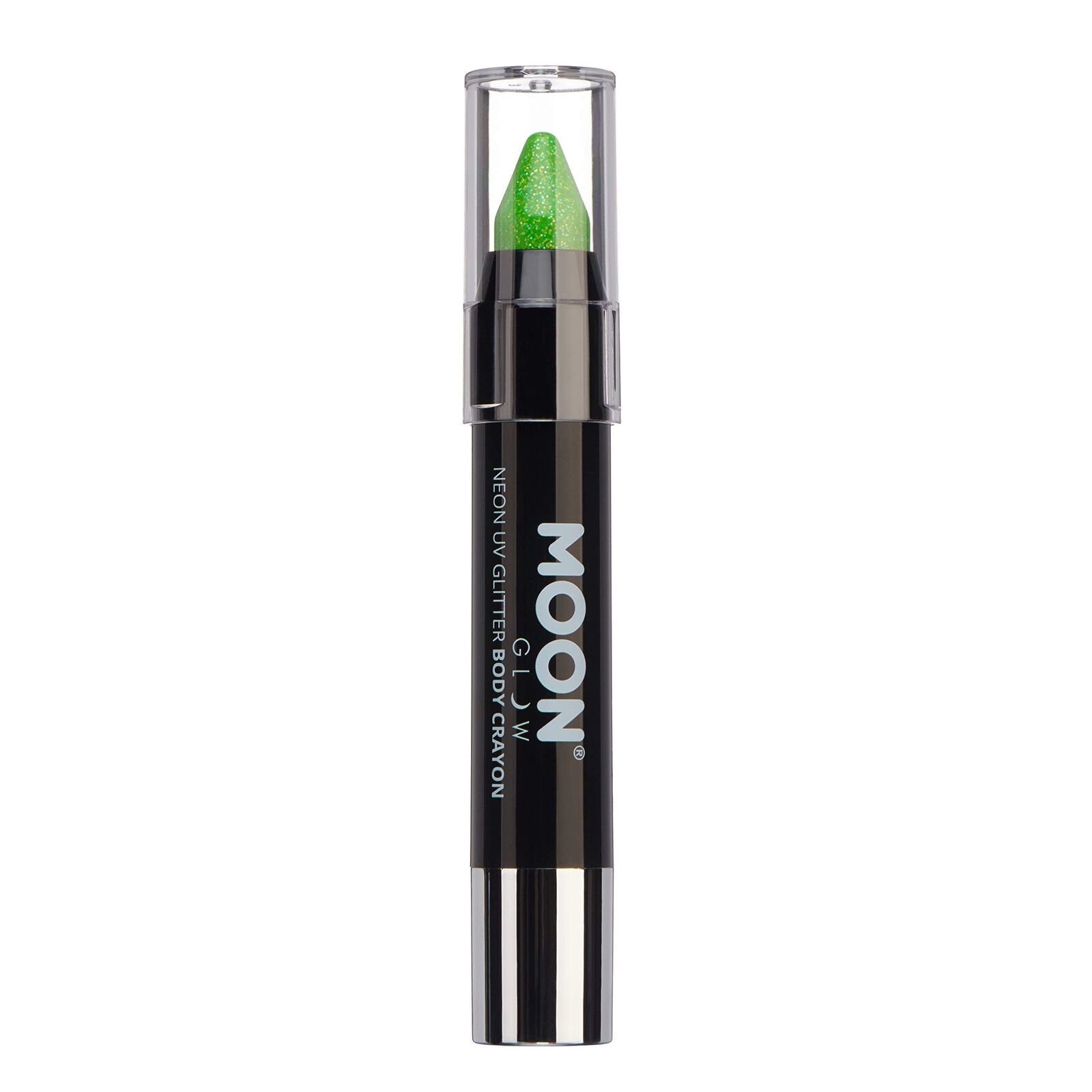 Smiffys Moon Glow - Neon UV Glitter Body Crayons, Green