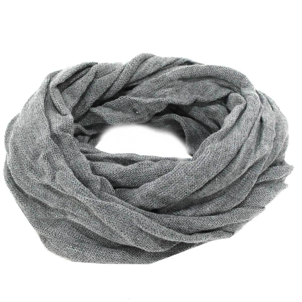 Sciarpa Anello Scaldacollo Maglia Uomo Ragazzo Basile 100% Acrilico 75x20 Grigio