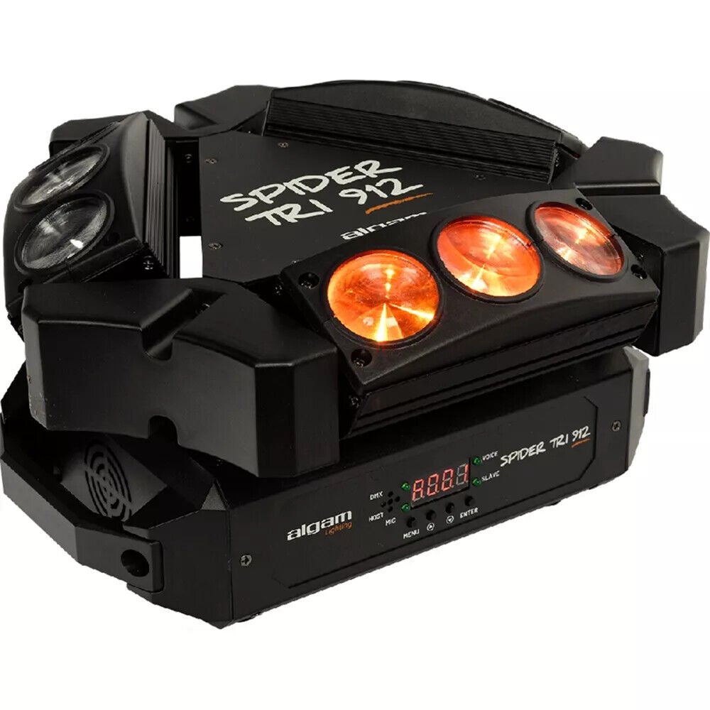 ALGAM LIGHTING SPIDER-TRI-912 mini-bar rotante dmx 3 LED effetto luce per feste