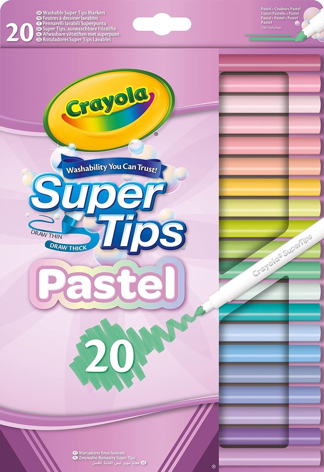 Crayola: 20 Superpunta Lavabili - Pastel -