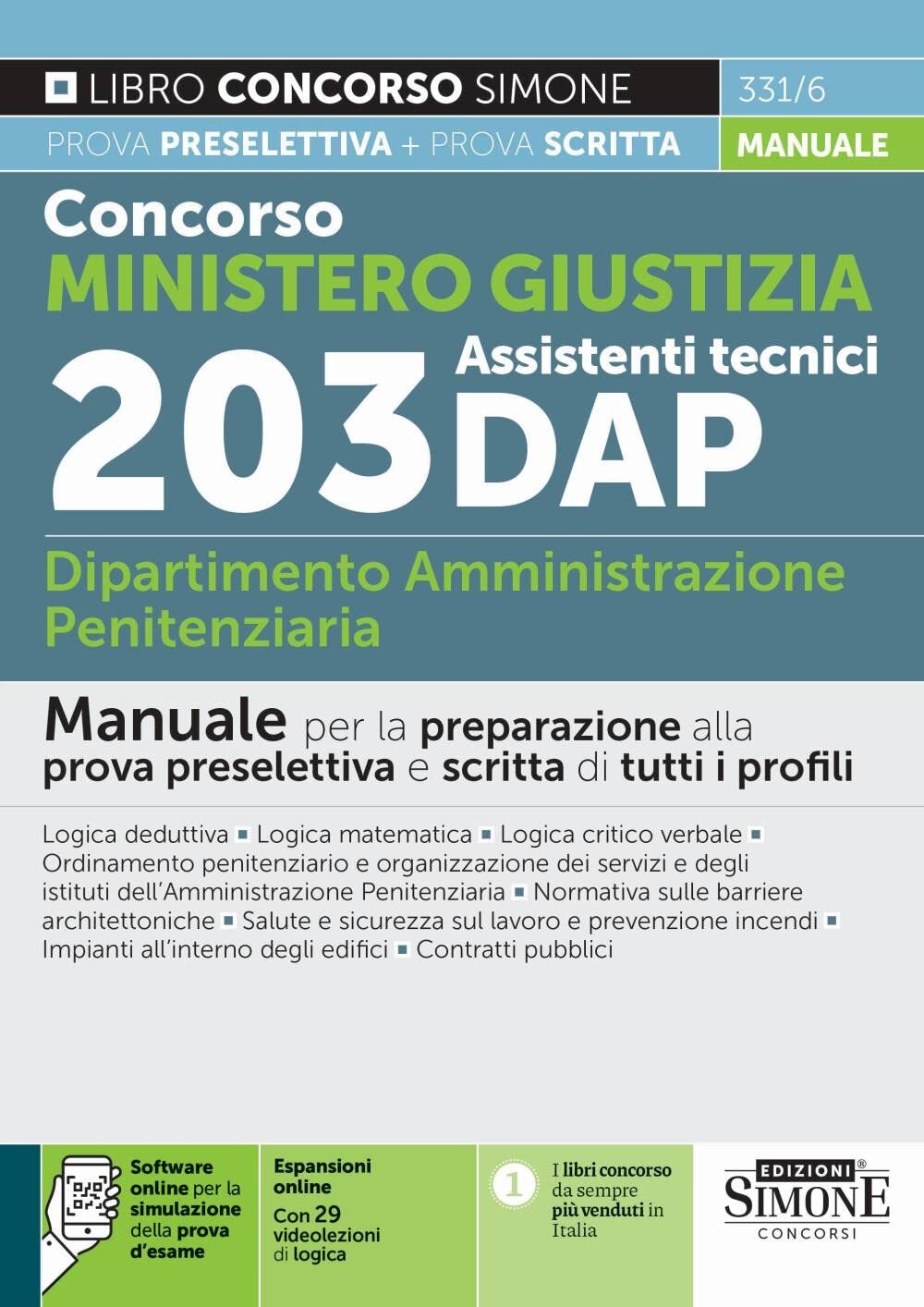 9788891432049 Concorso Ministero Giustizia. 203 assistenti tecni...nsione online