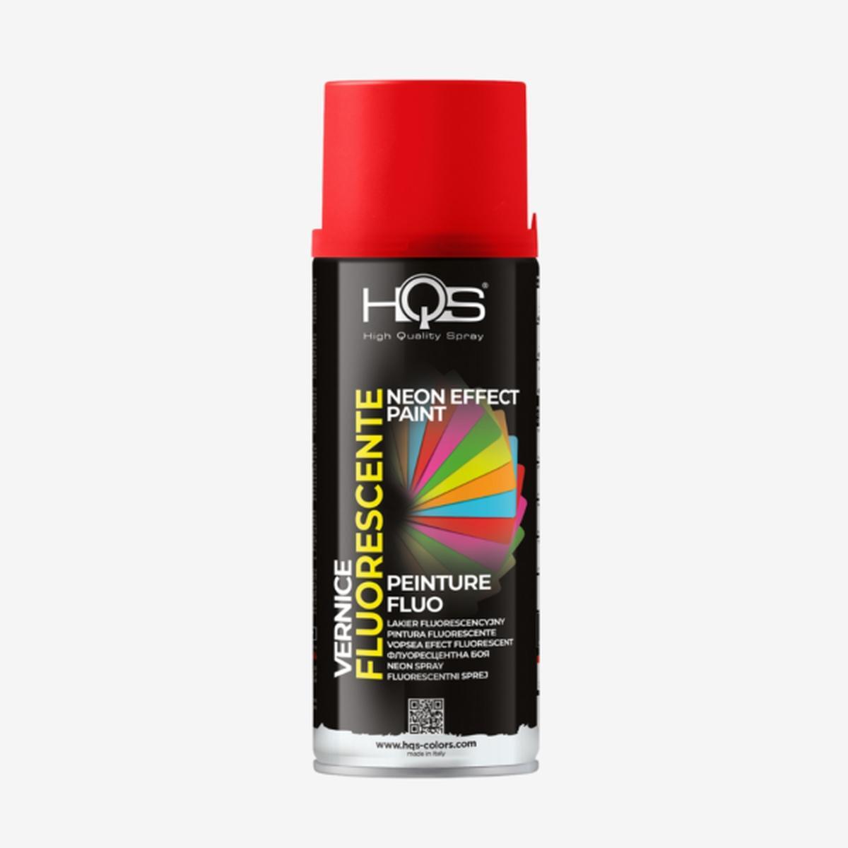 VERNICE SPRAY ROSSO FLUORESCENTE 400ML HQS COLORS