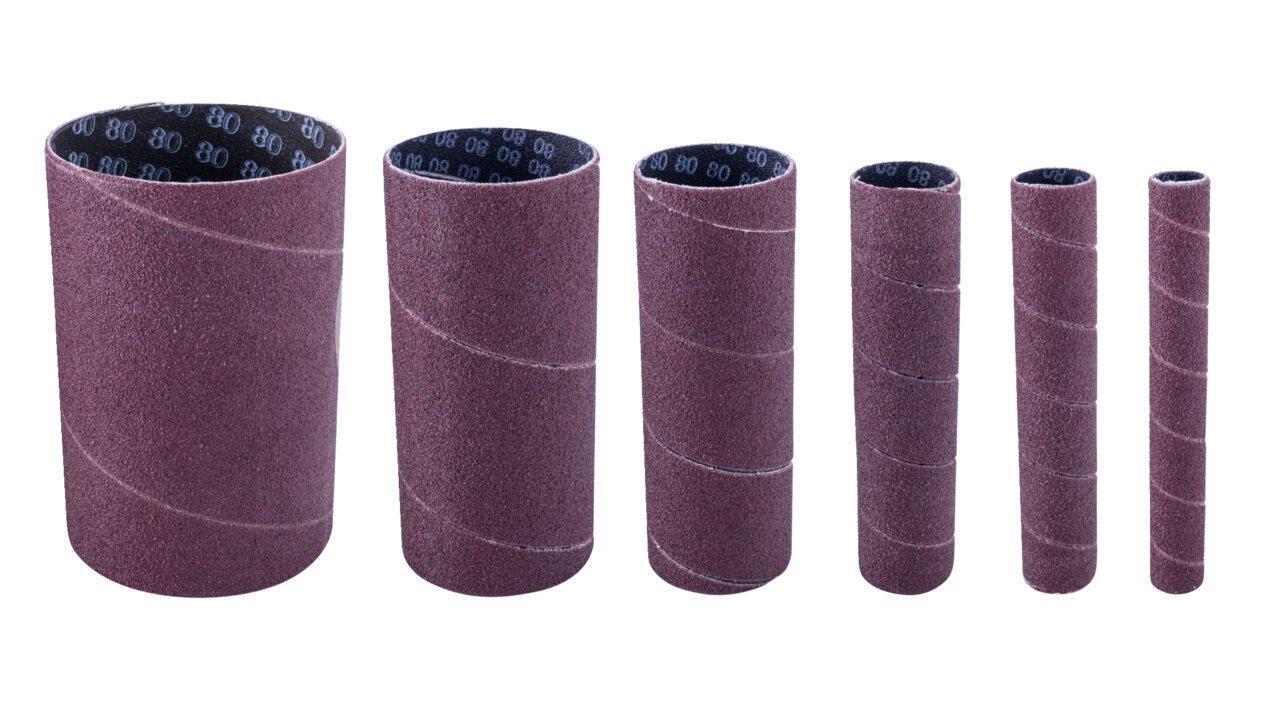 Kit 6 manicotti nastri abrasivi gr 80 per levigatrice a mandrino osm100 e 600