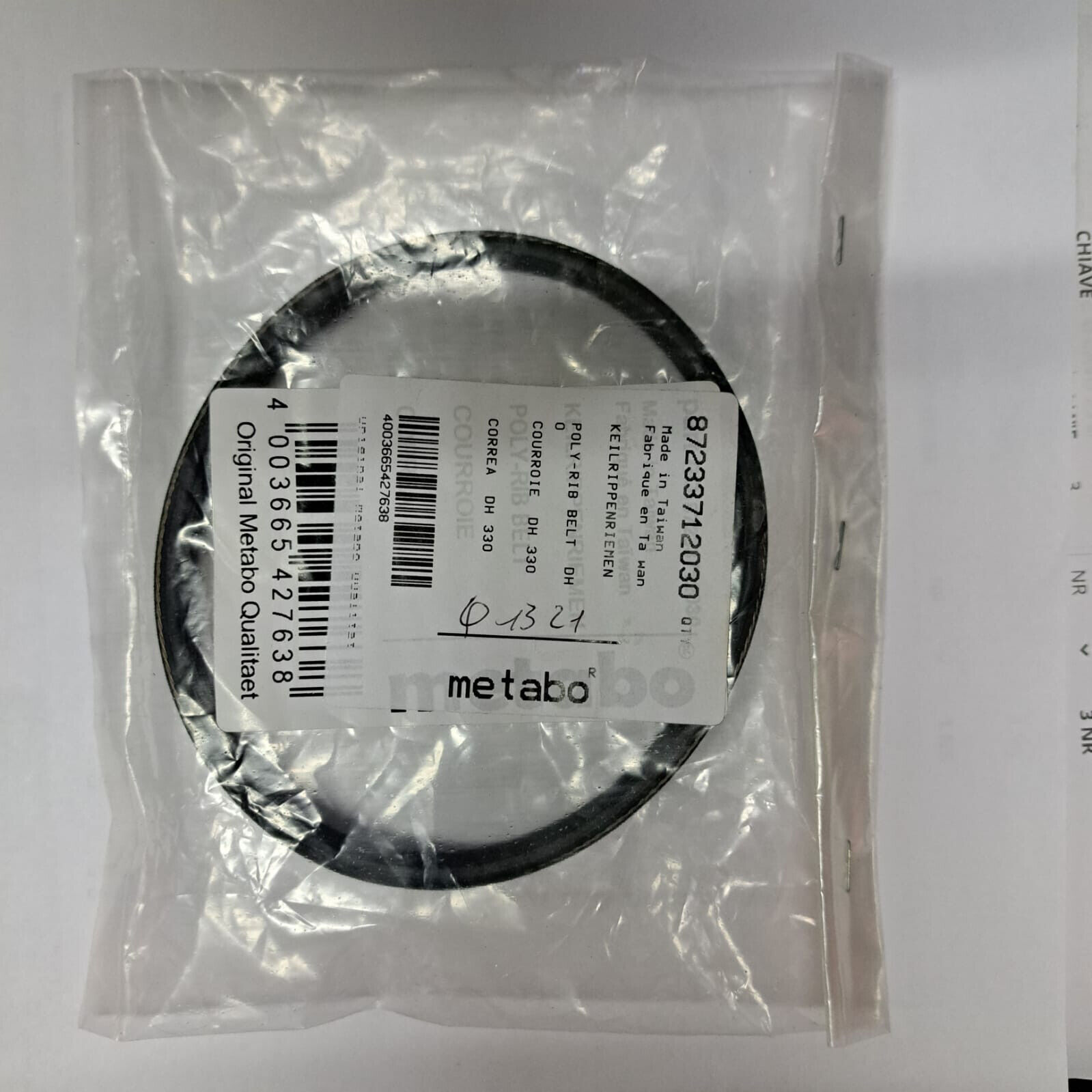 Cinghia di trasmissione per pialla a spessore DH 330   0517A