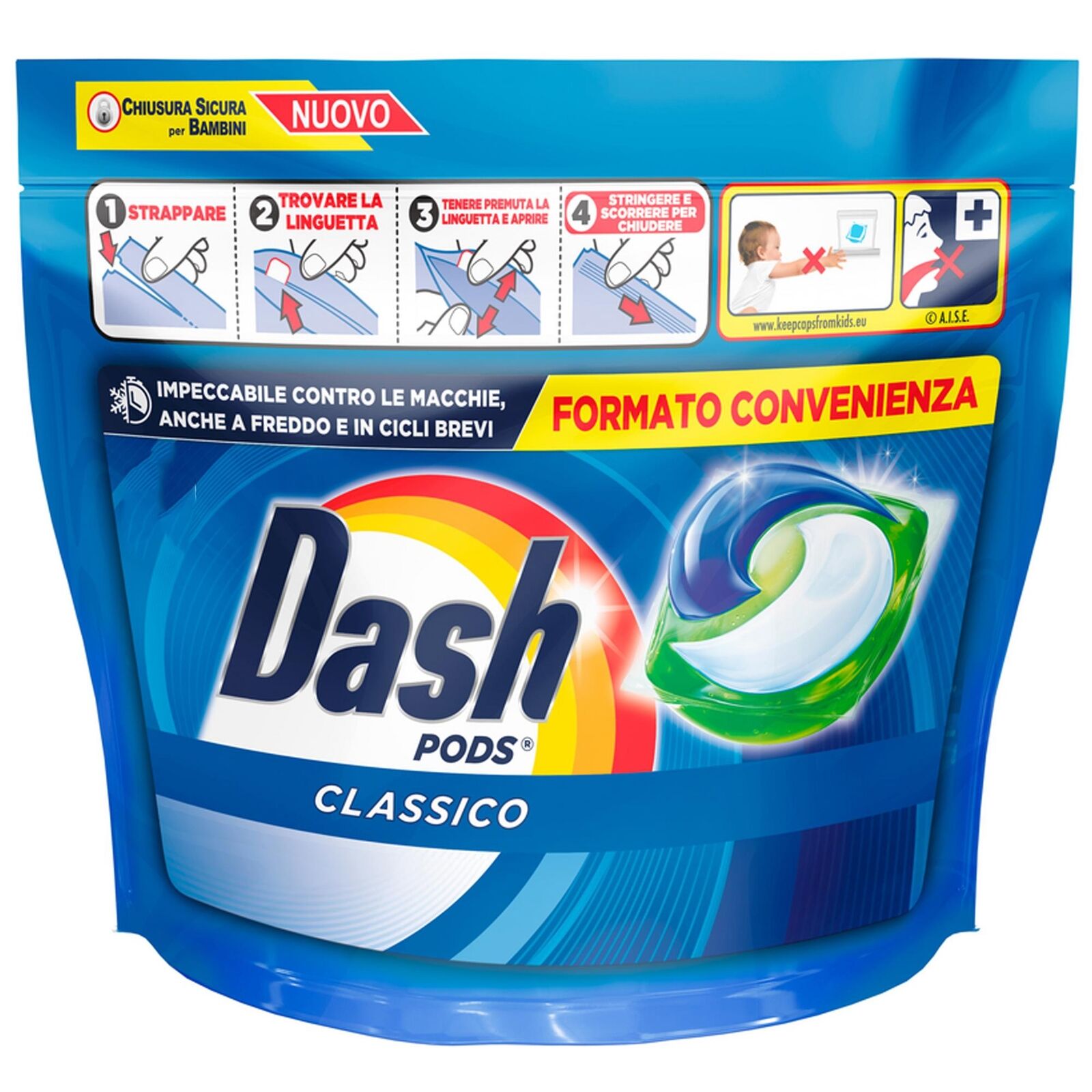 DASH PODS ECODOSI DETERSIVO LAVATRICE BUCATO 44PZ CLASSICO