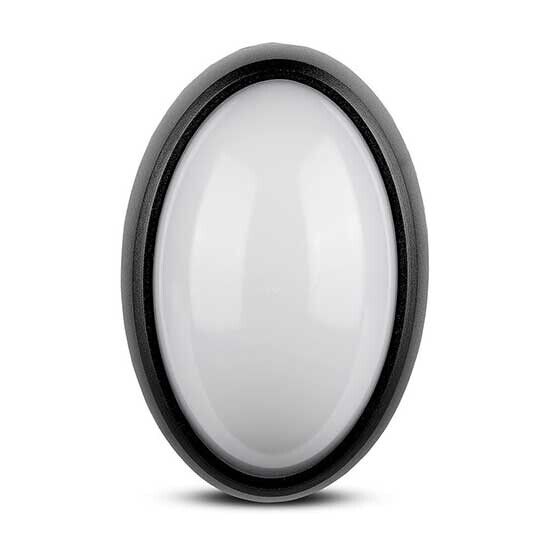 V-TAC VT-8010 Plafoniera LED 12W smd luce bianco caldo 3000K corpo nero forma ov